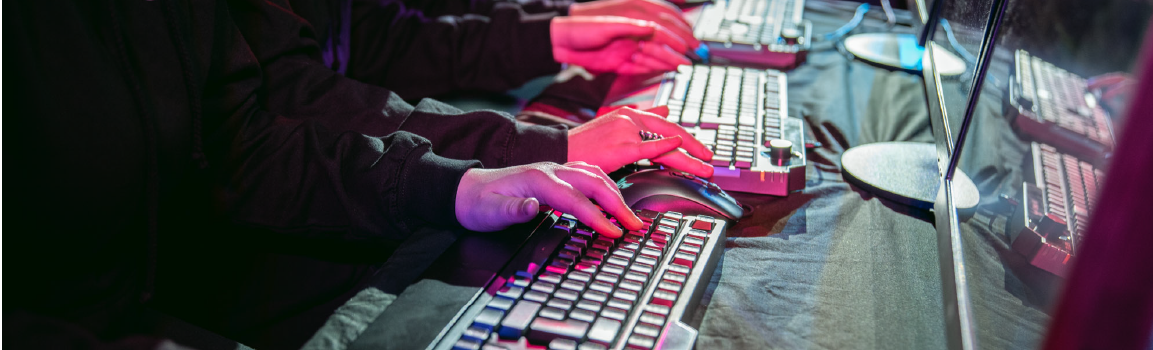 A group of people working at computers