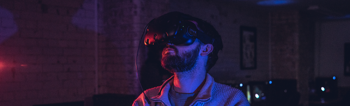 Male wearing VR headset
