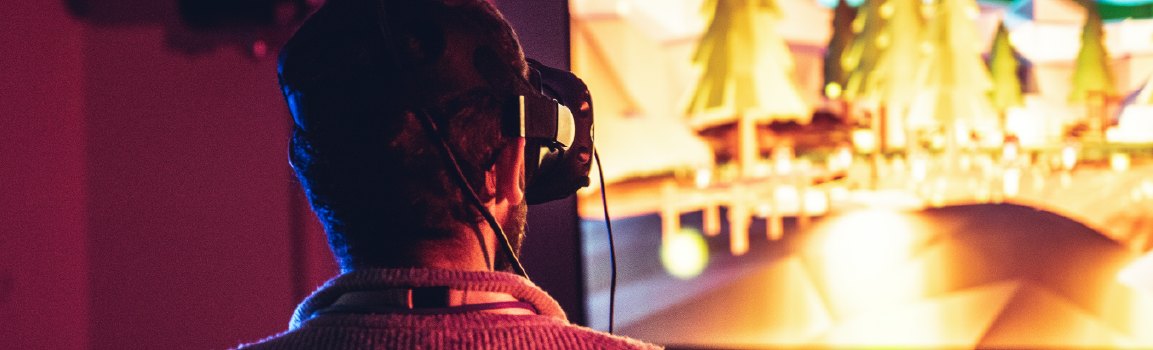 Male wearing VR headset