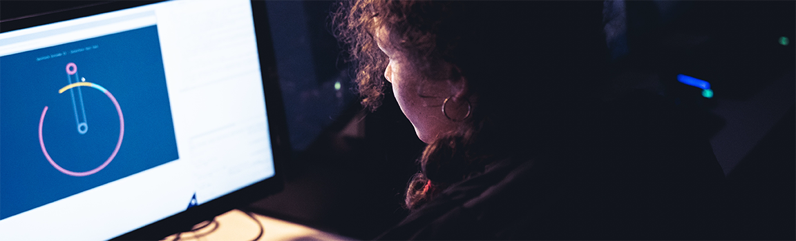 A person working at a computer
