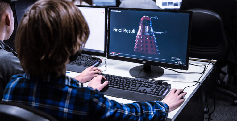 A person working at a computer