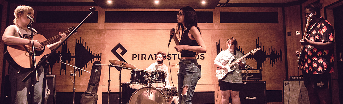 A band performing on stage