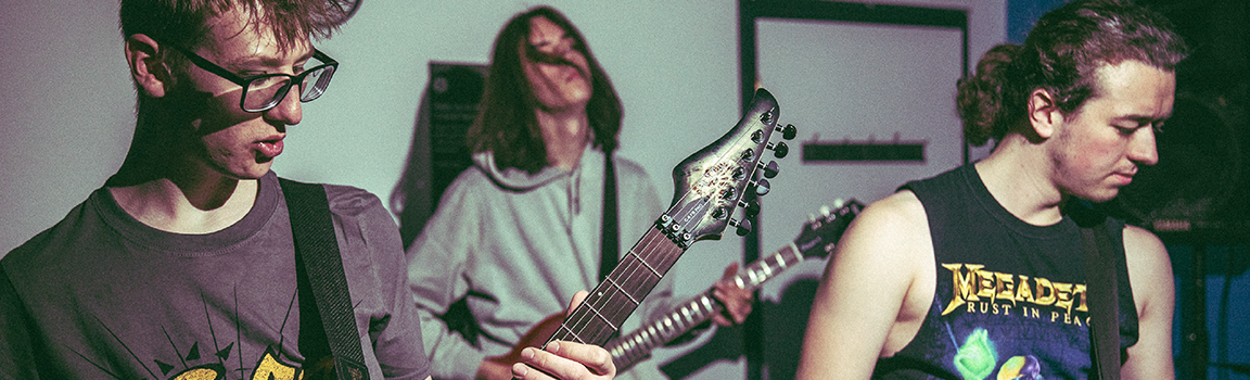 A band performing on stage