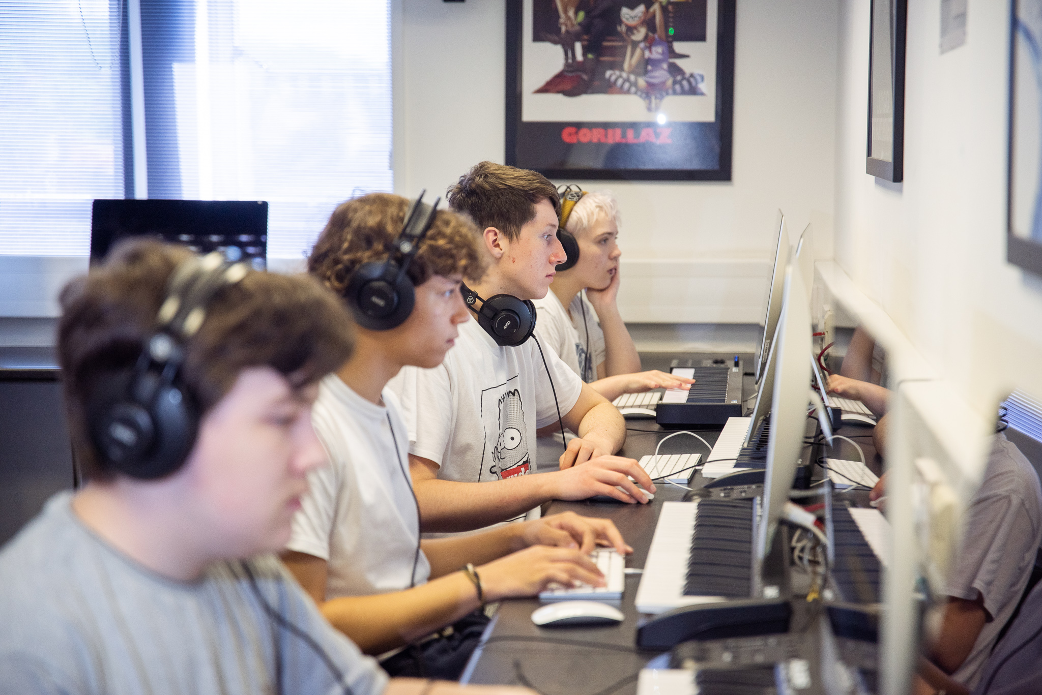 Students working on computers