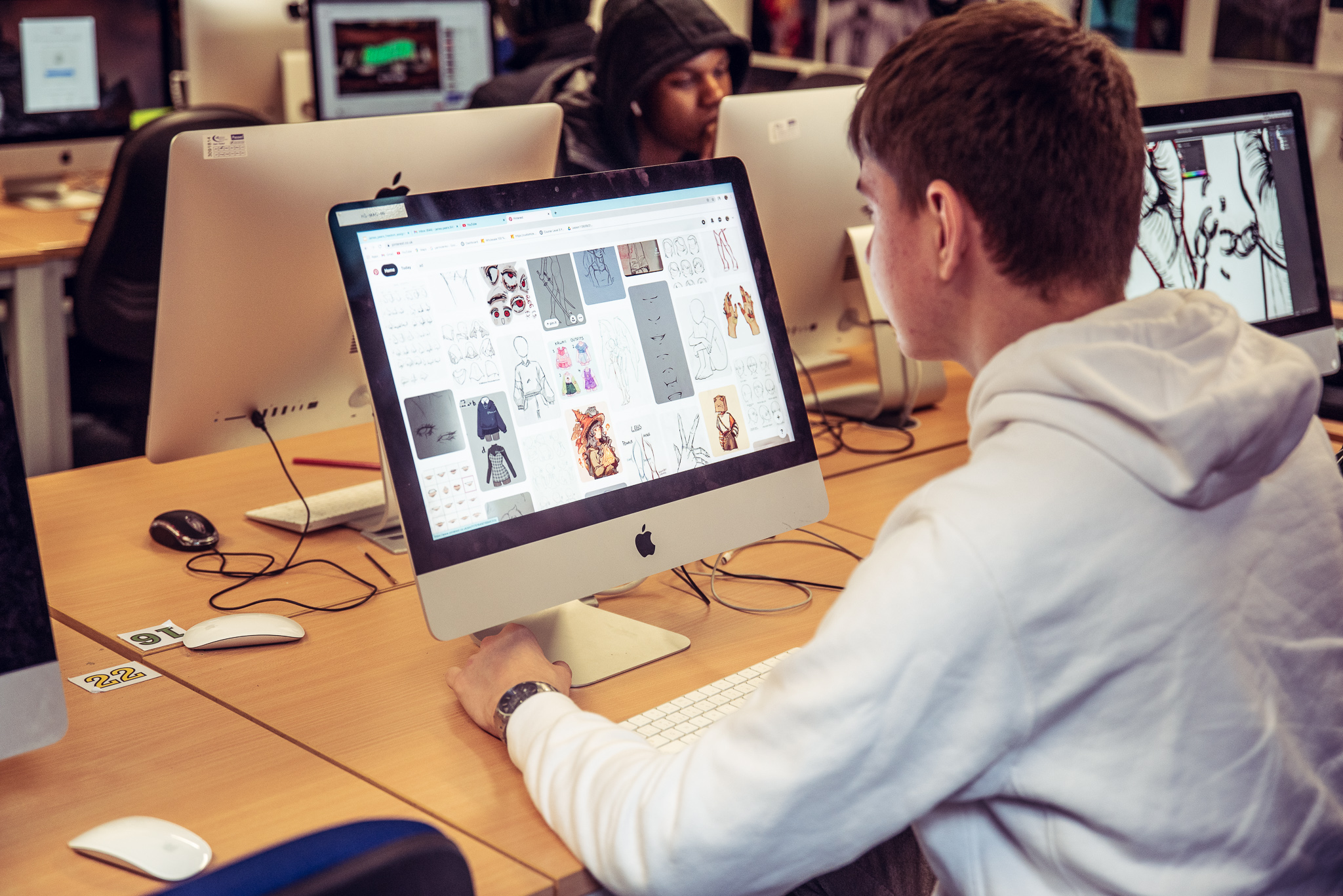 Graphic design student on work experience