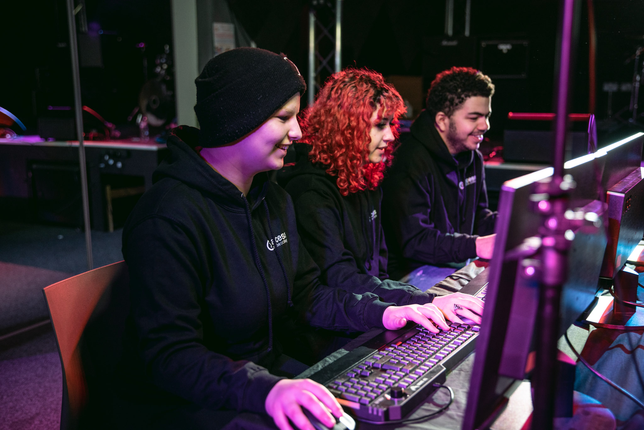Level 2 students working on course together