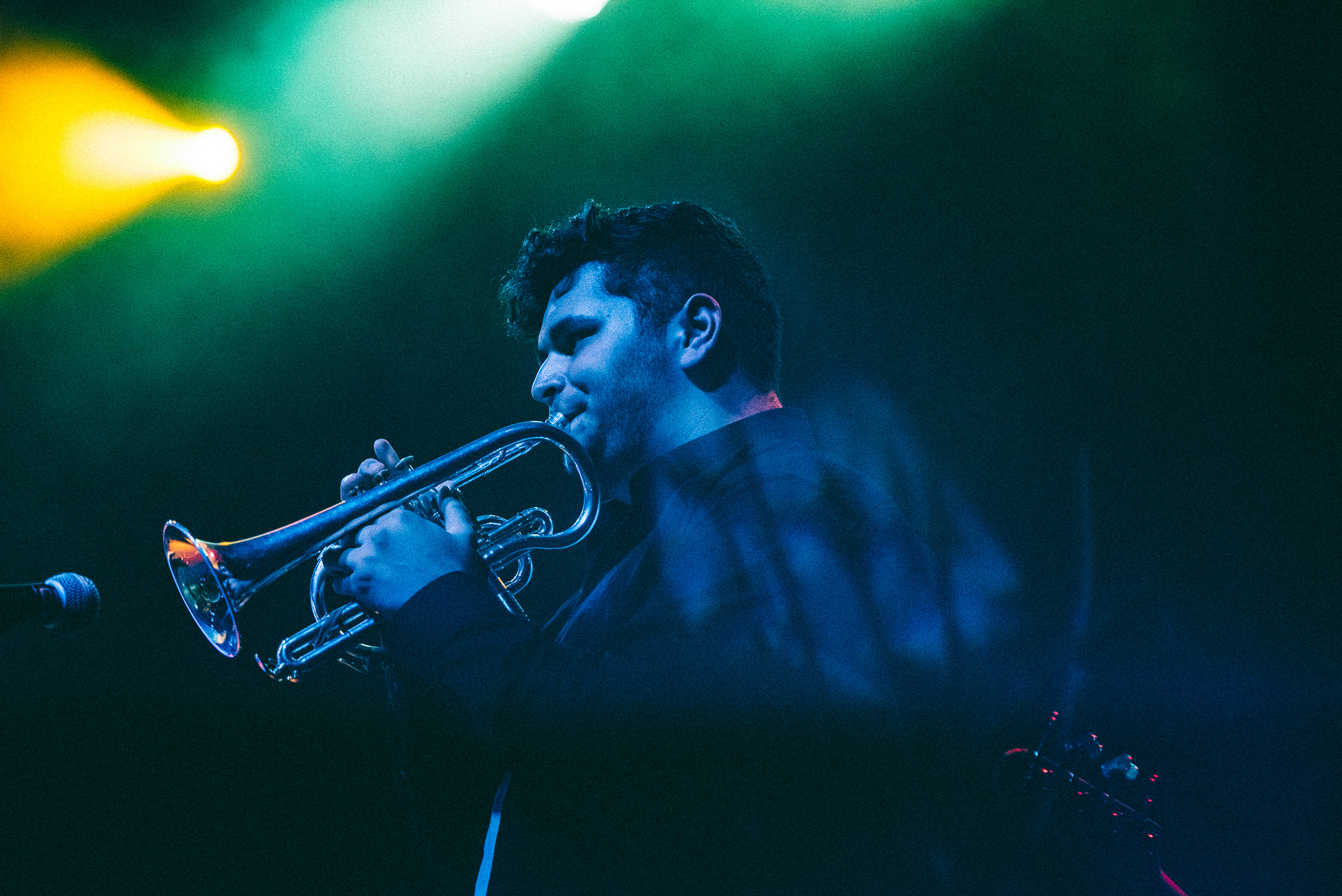 Manchester musician playing trumpet