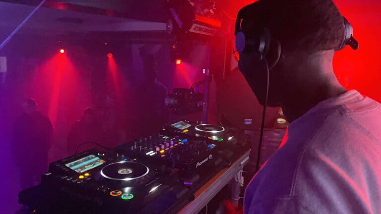 DJ mixing at a Plymouth nightclub