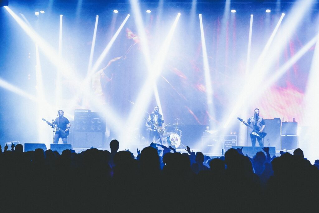 Rock band performing on stage