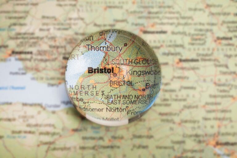 Bristol on a map