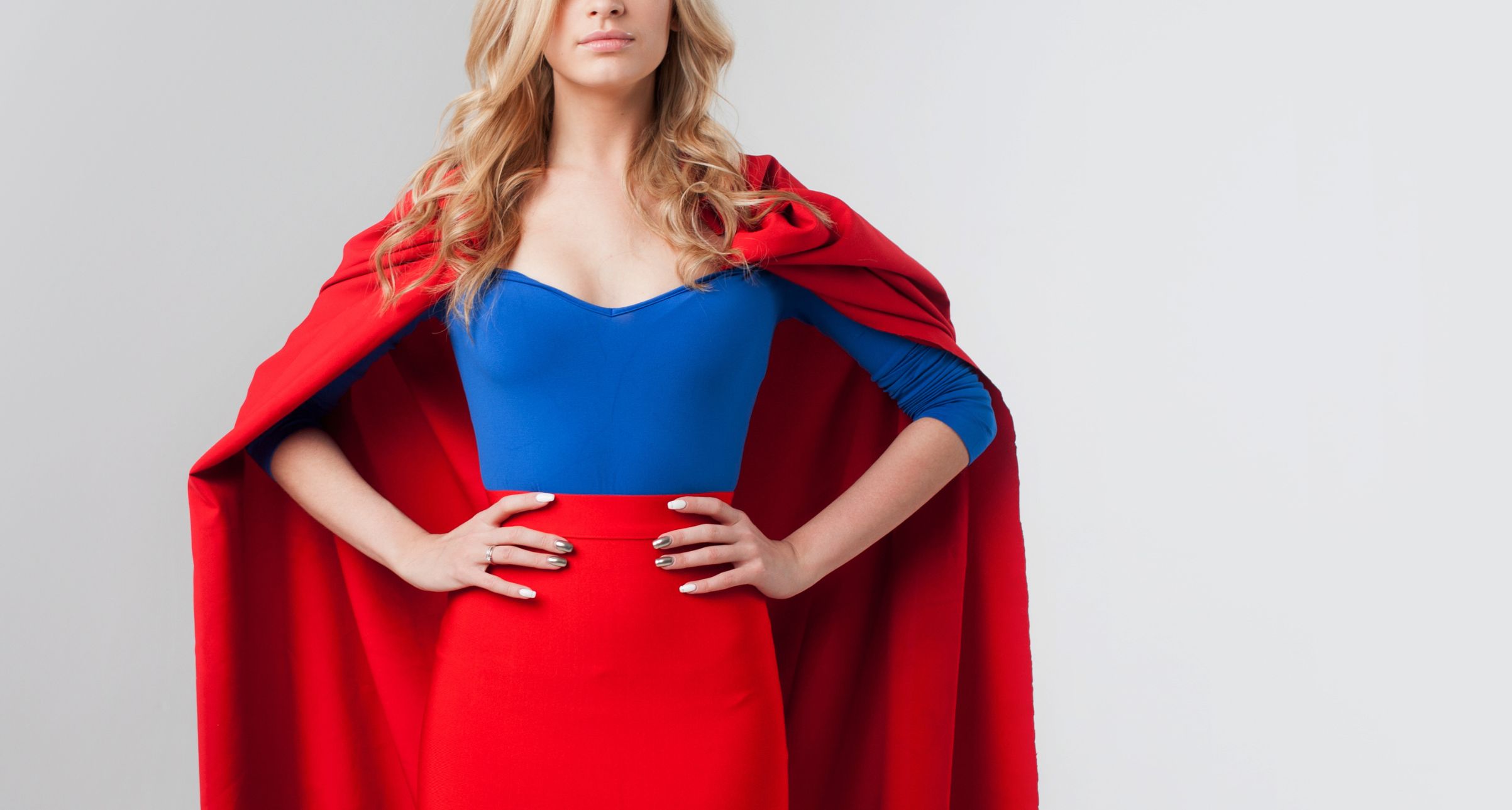 Female dressed as superwoman
