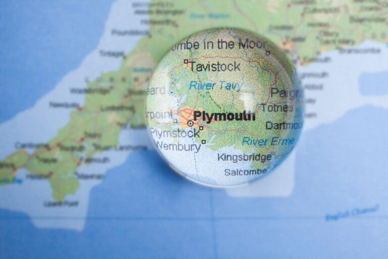 Map of Plymouth, Devon