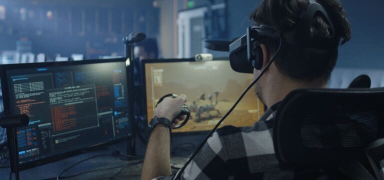 VR game developer in Birmingham office