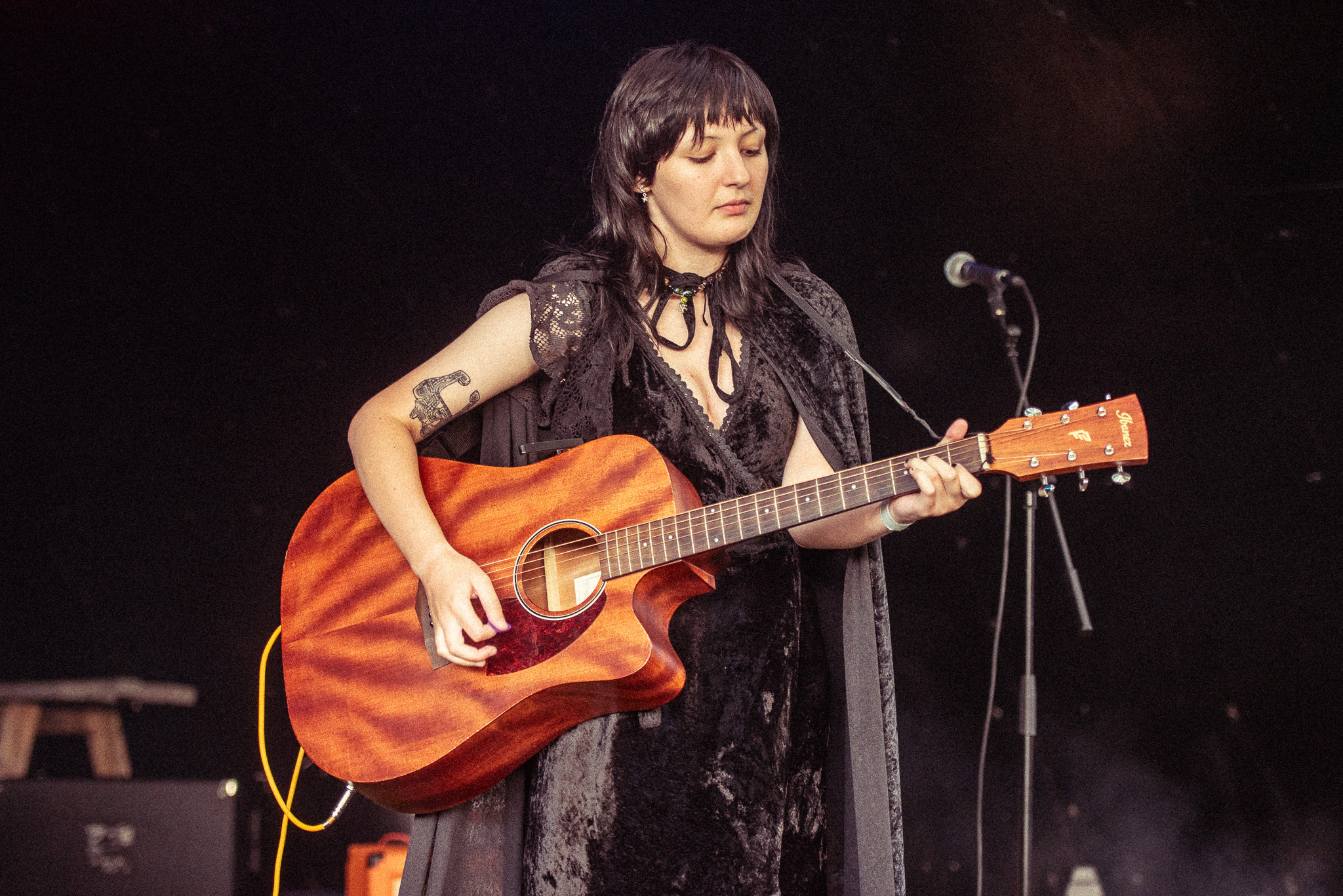 Woman playing guitar