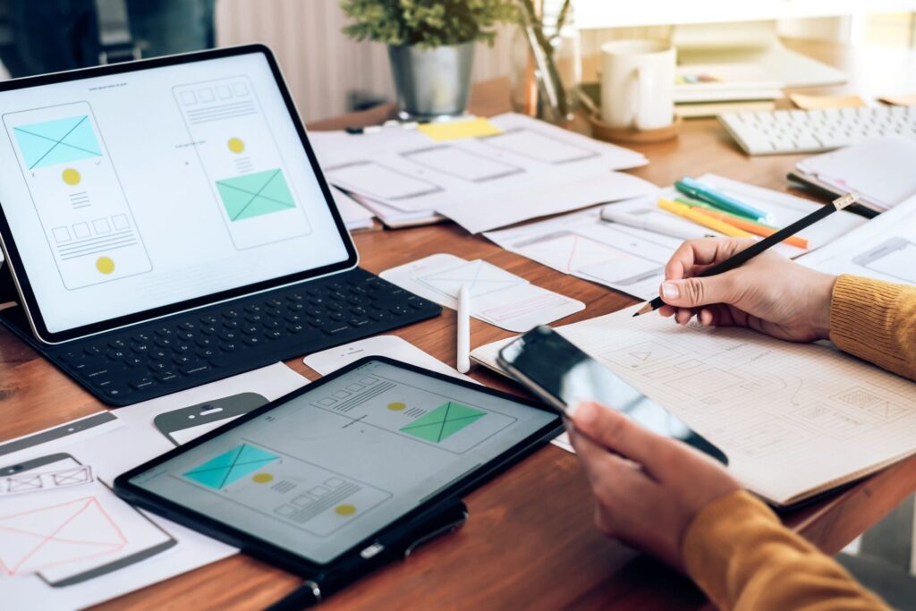 What can I do with a Graphic Design qualification? 3 Web designer making wireframes
