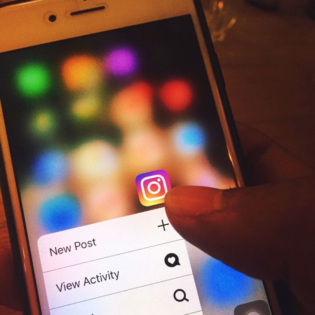 Instagram app on smartphone
