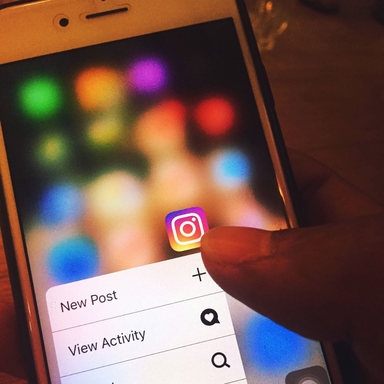 Instagram app on smartphone