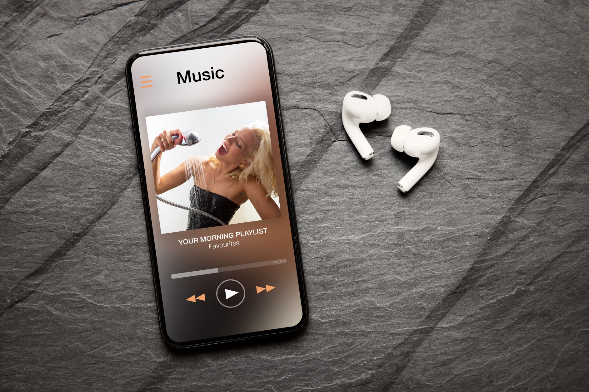 Music playlist on a smartphone