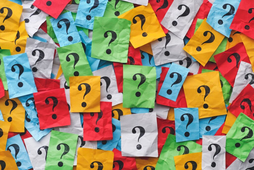 Question mark sticky notes