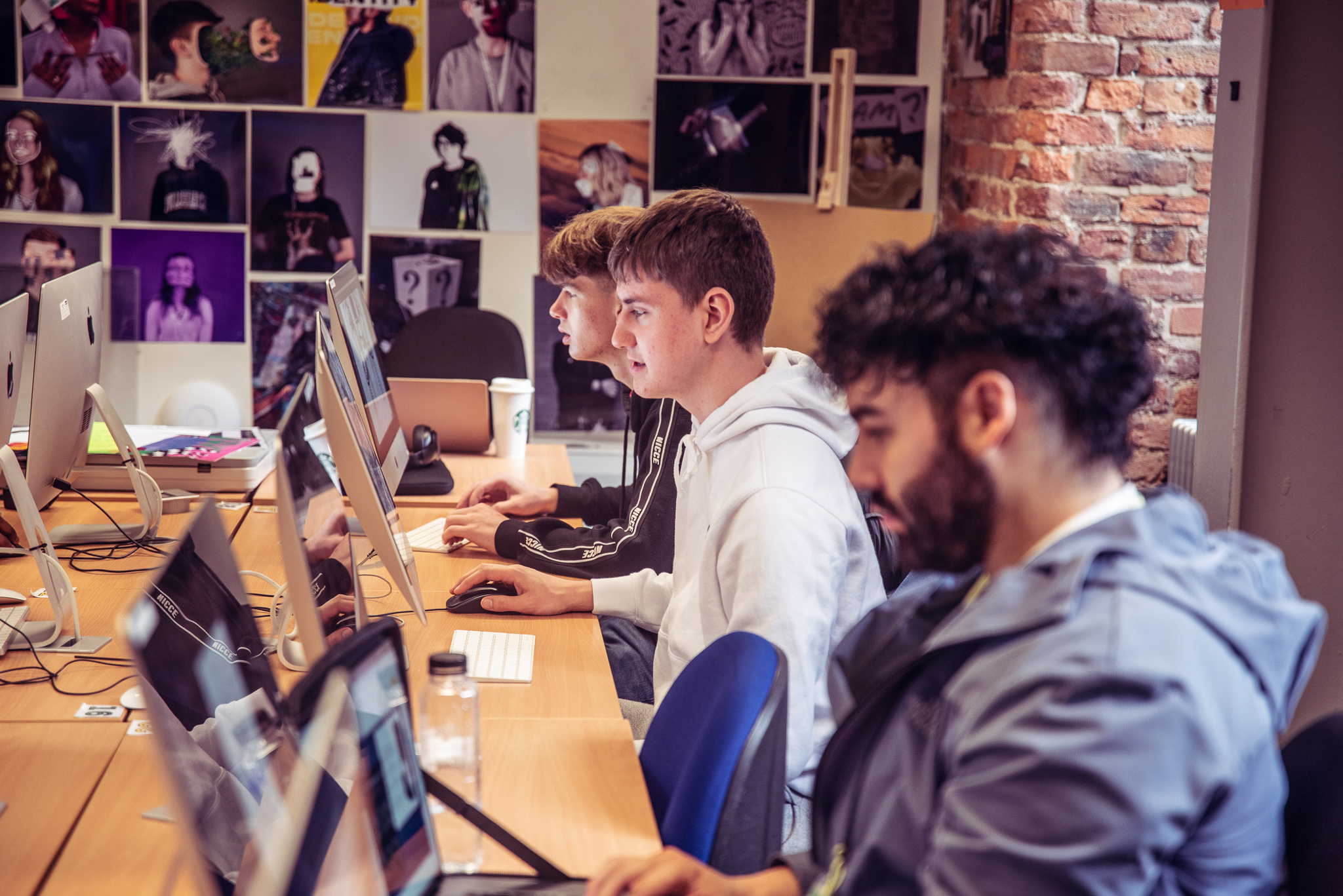 College students working together