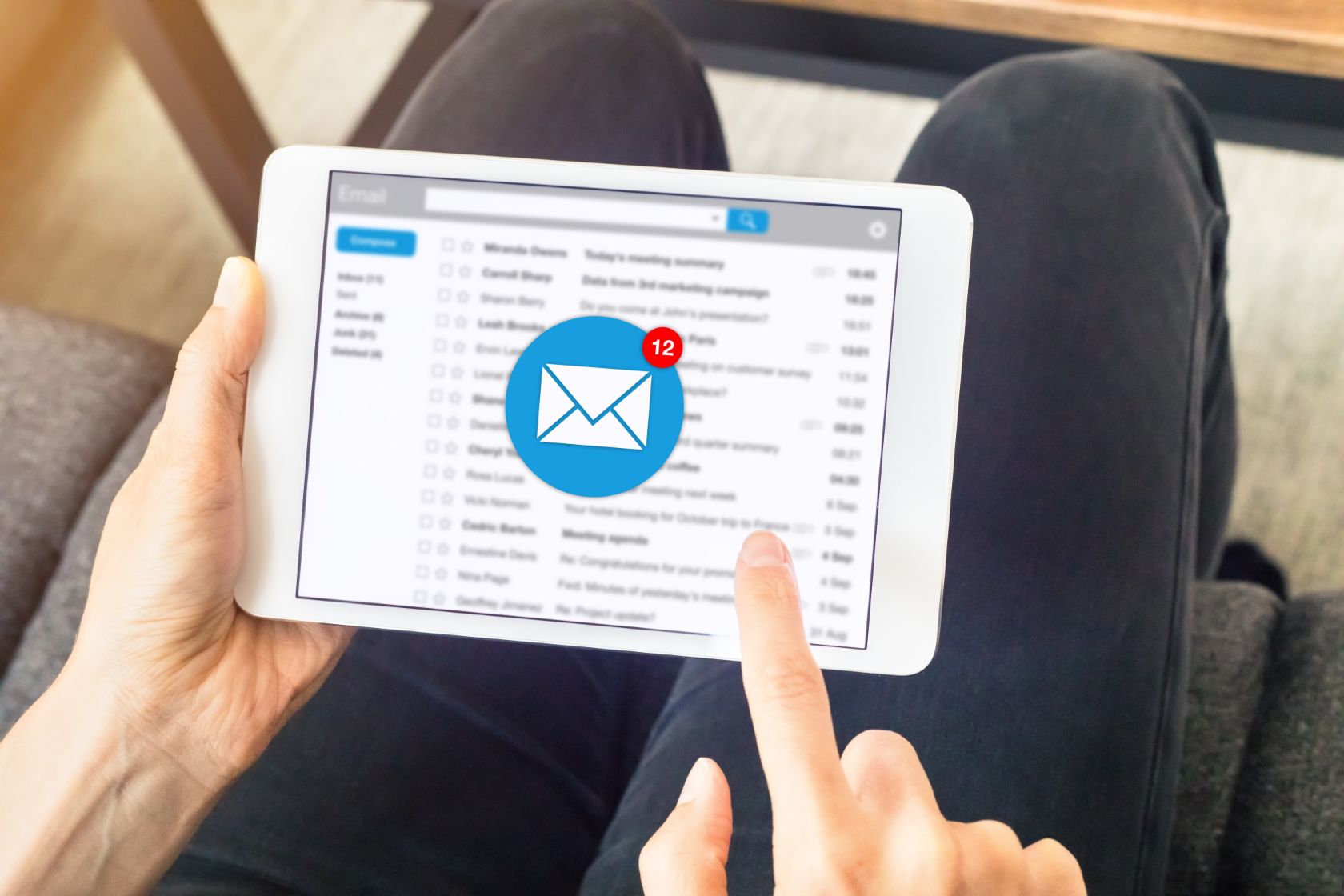 15 potential career paths in content creation 9 Email inbox with email icon on tablet