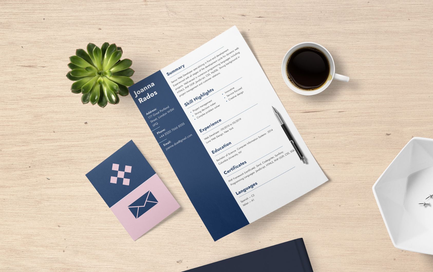 Crafting Your First CV: A Step-by-Step Guide for College Students 2 CV format, with coffee next to it
