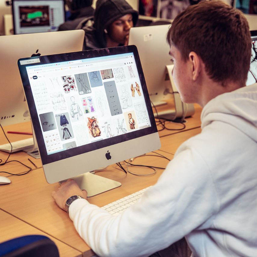 Social Media Designer at work