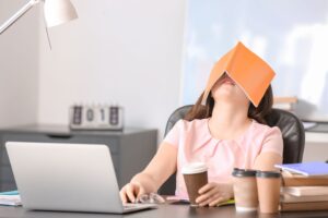 Student stressed from assignment writing
