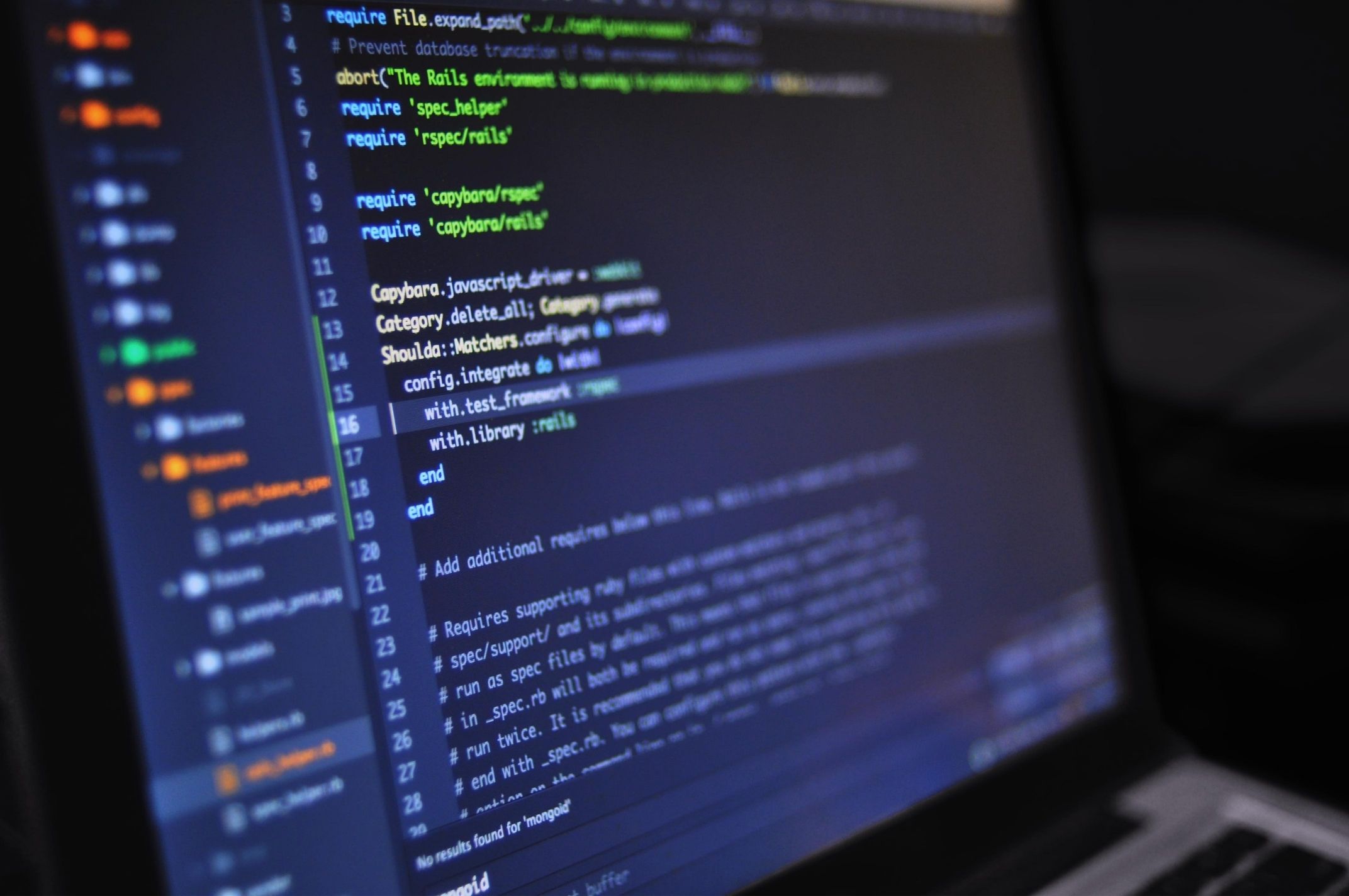 Coding on a laptop