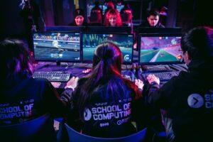 Esports team competing