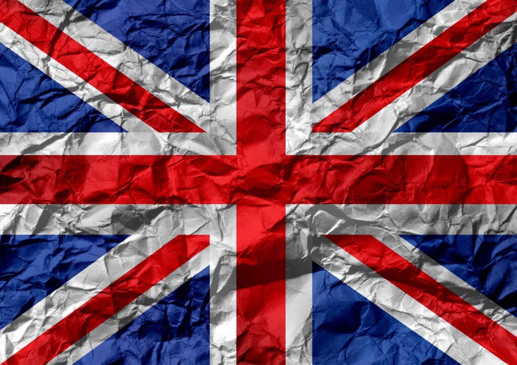 Union Jack on creased paper
