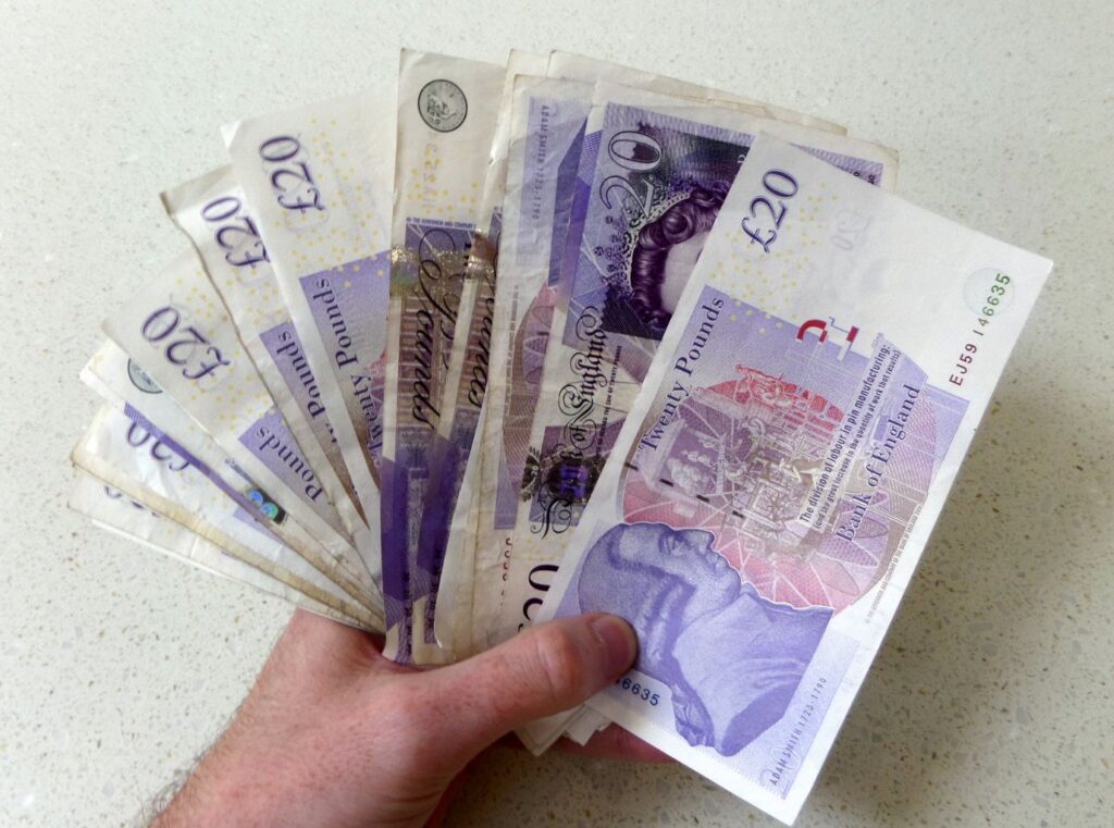 Pile of pound notes