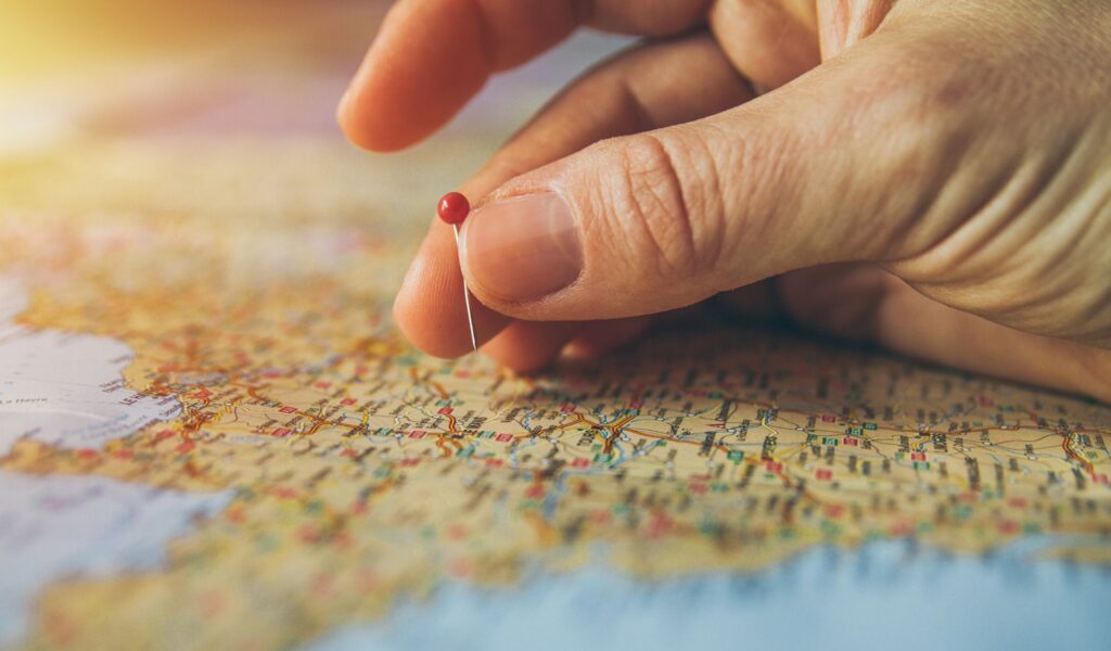 Putting a pin on a map
