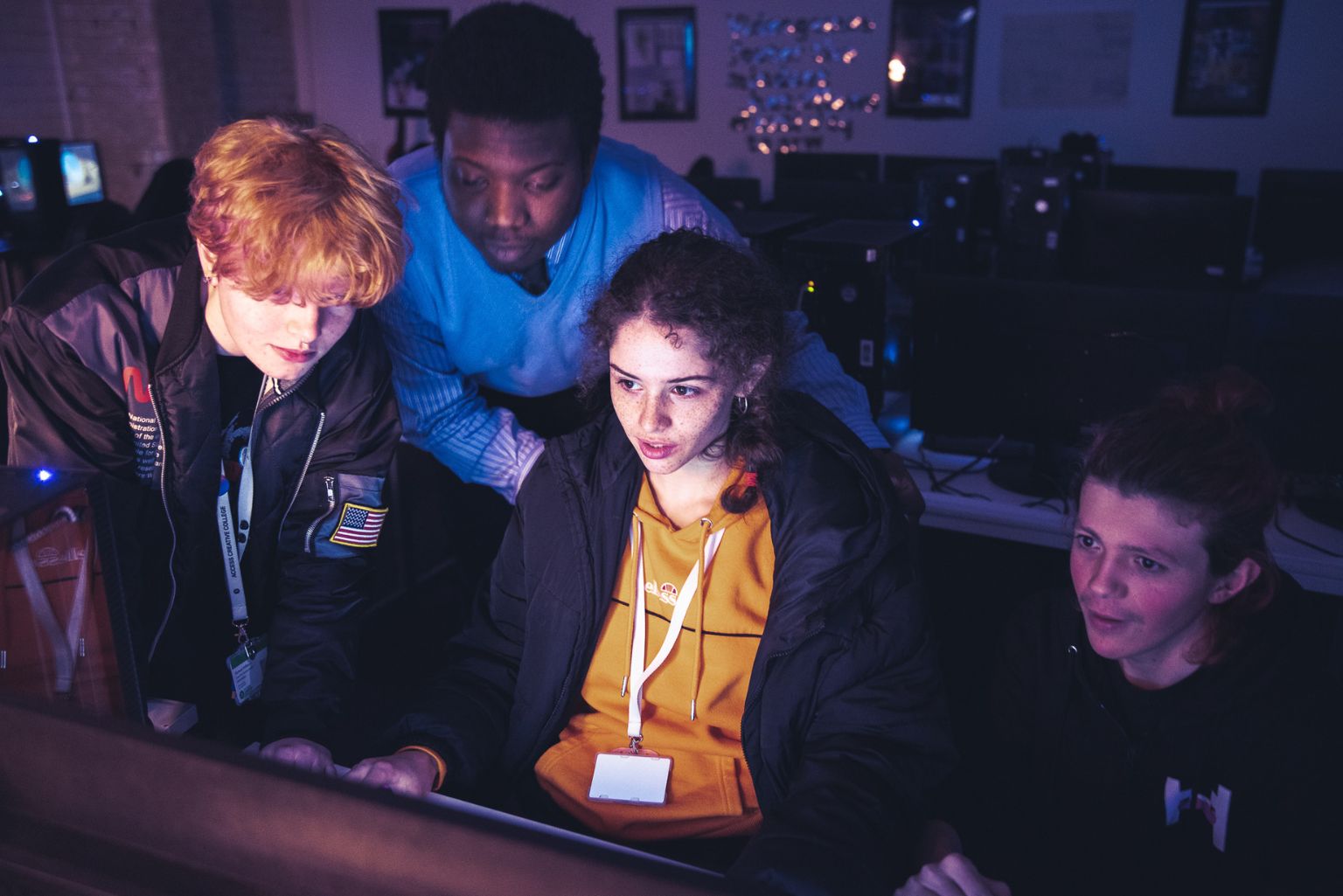 T Level Software Development students working together