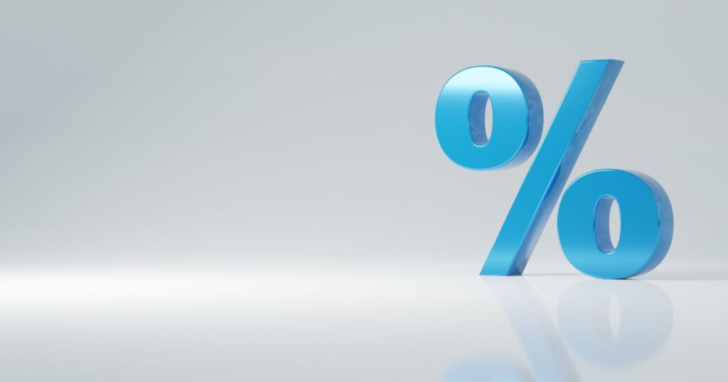 Percentage sign concept